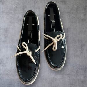 Cole Haan Women's Nantucket Camp Moccasin Navy Blue Patent SZ/ 8.5 B